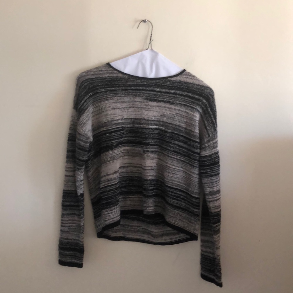 Eileen Fisher black and white knitted sweater.